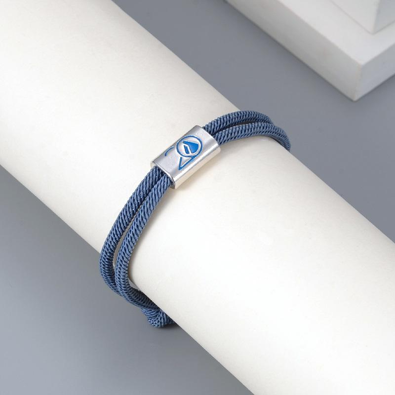Adjustable Couple Bracelet 3mm Haze Blue Woven Stainless Steel Square Fashion Bracelet