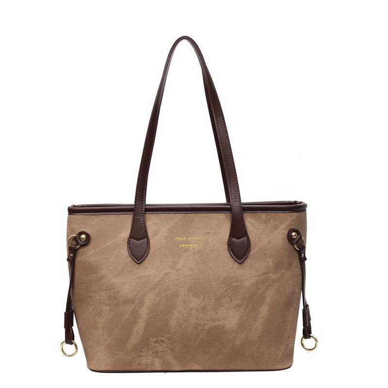 

Новая сумка женская большой вместимости трендовая текстура портативная на плечо большая сумка студентки для поездок на работу сумка-тоут хаки