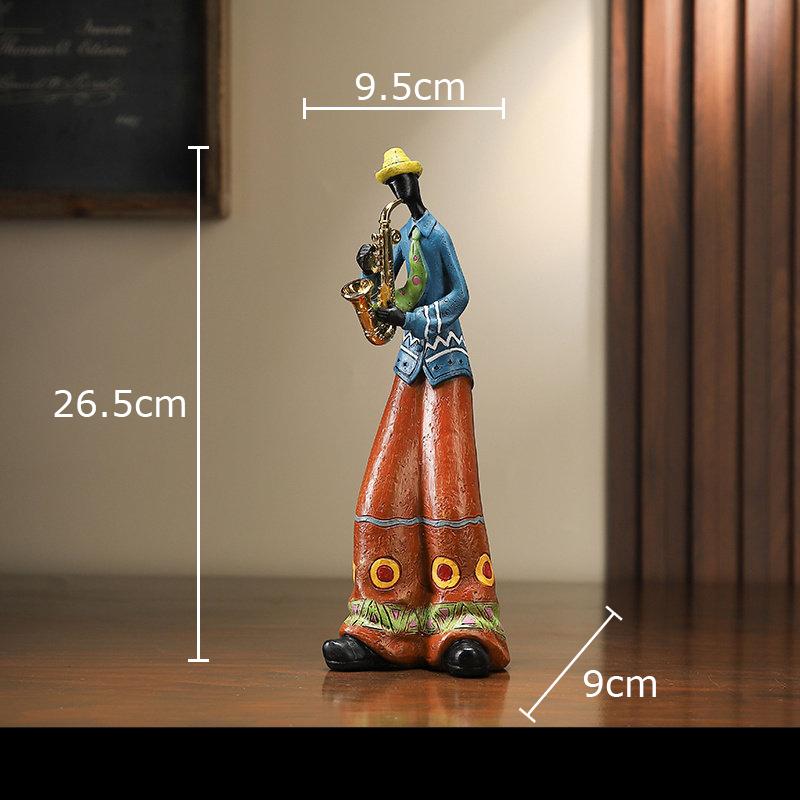 

Vintage Country Band Figures Sculpture Desk Decoration Ornaments Jazz Band Character Resins Artwork Home Decor Accessories