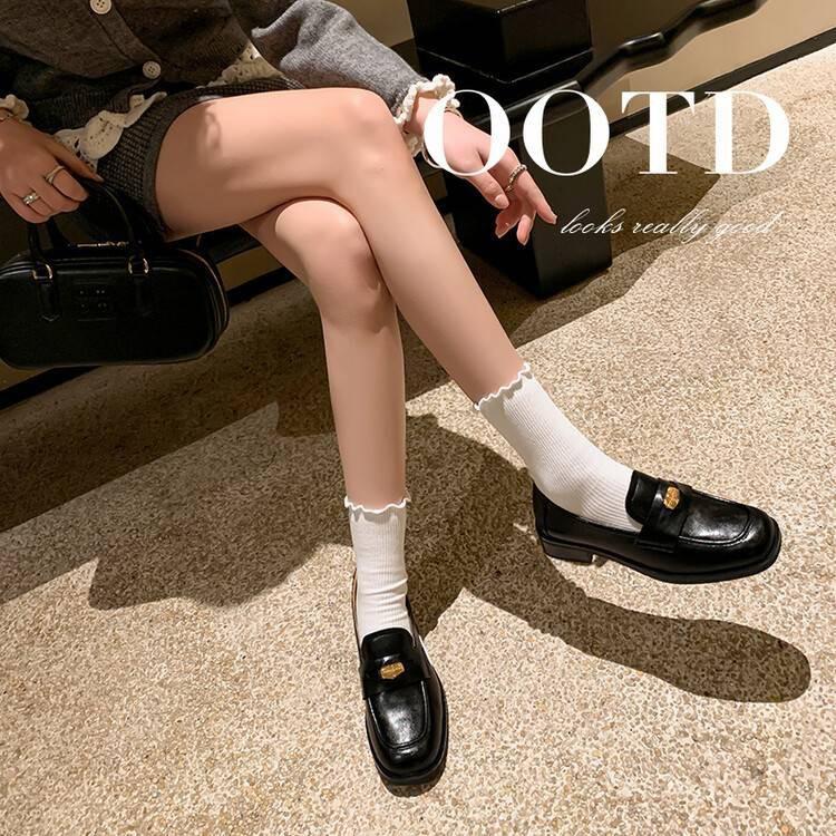 Basic model~ 2025 autumn new products, all-leather casual single shoes inside and outside, little rich woman gold coin loafers, women's confidentia