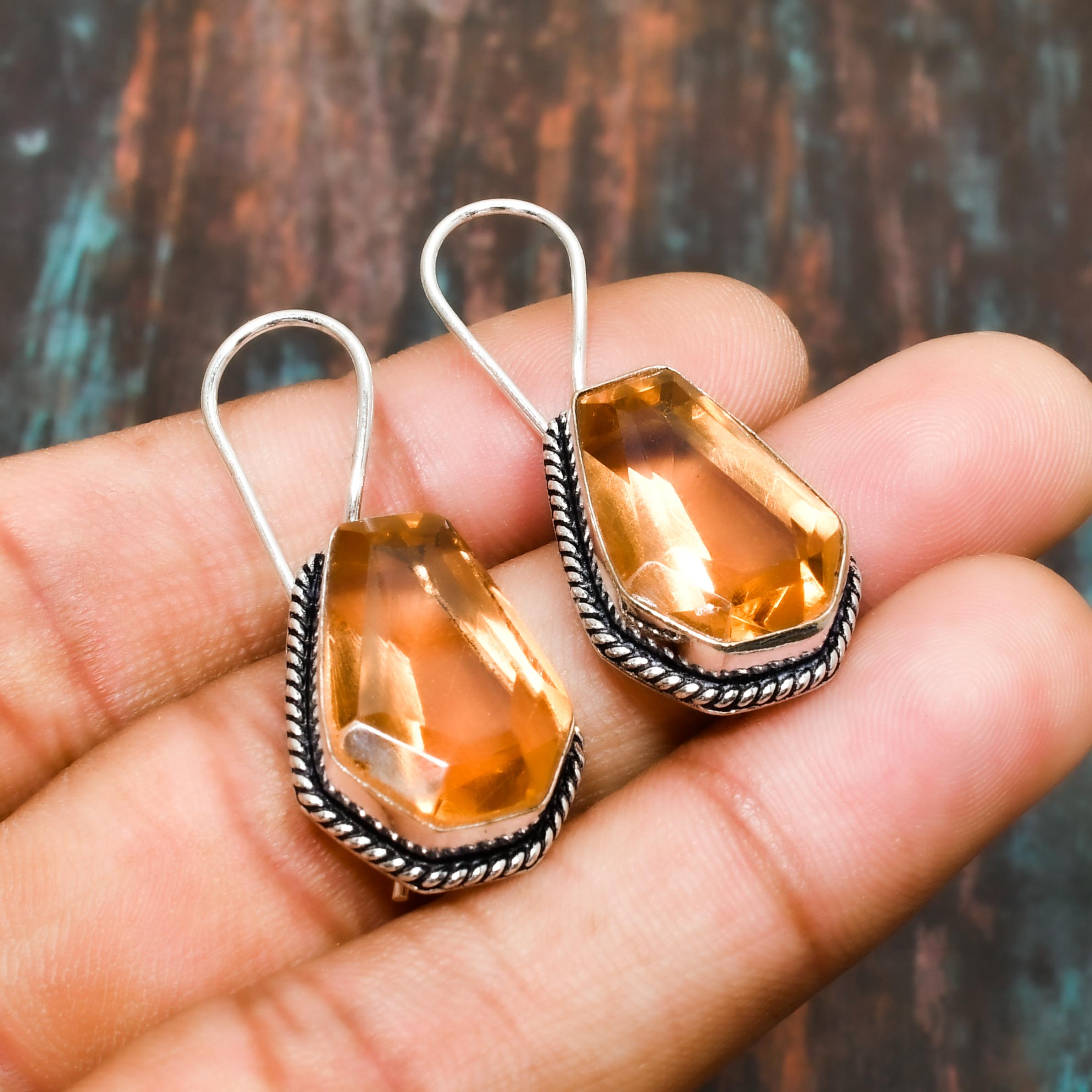 

Ювелирные серьги ручной работы из морганита и драгоценных камней из стерлингового серебра 925 пробы для женщин