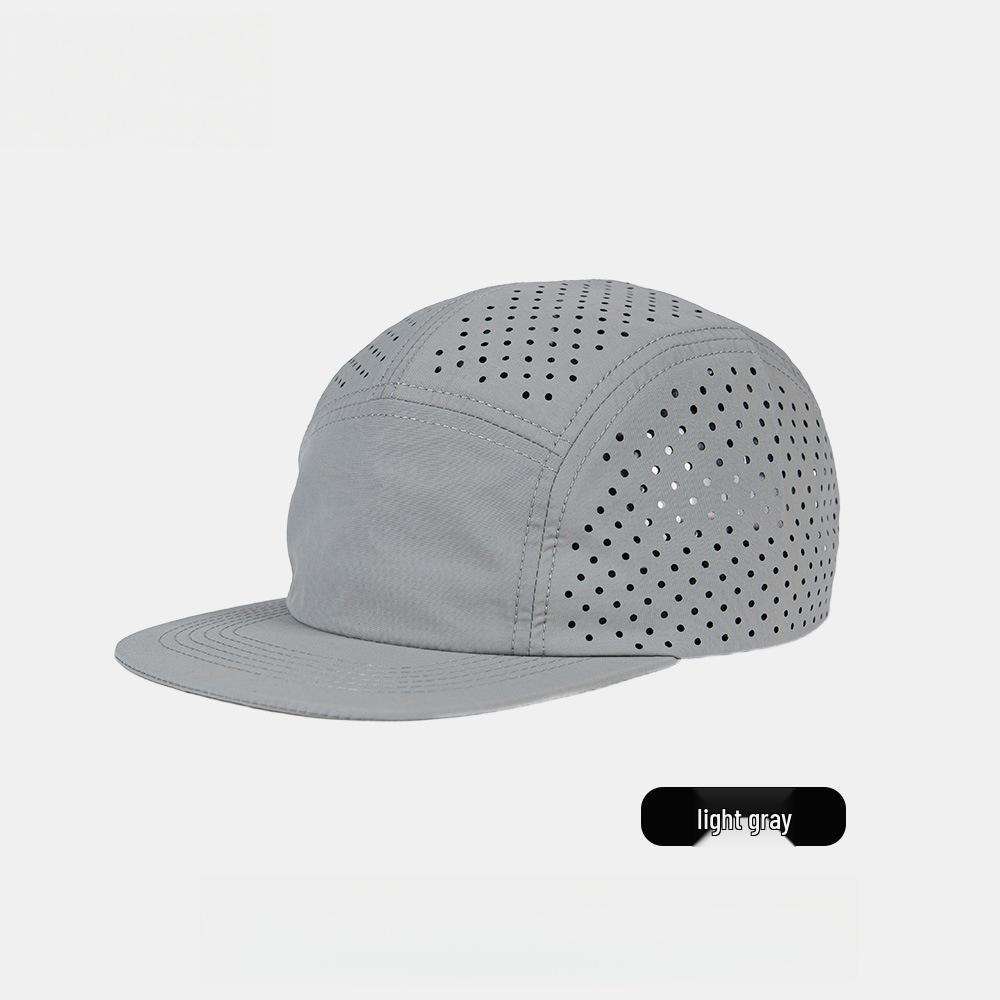 Men's Quick-Dry Sun Protection Duckbill Hat - Breathable, Perforated Sports Cap with Soft Brim.