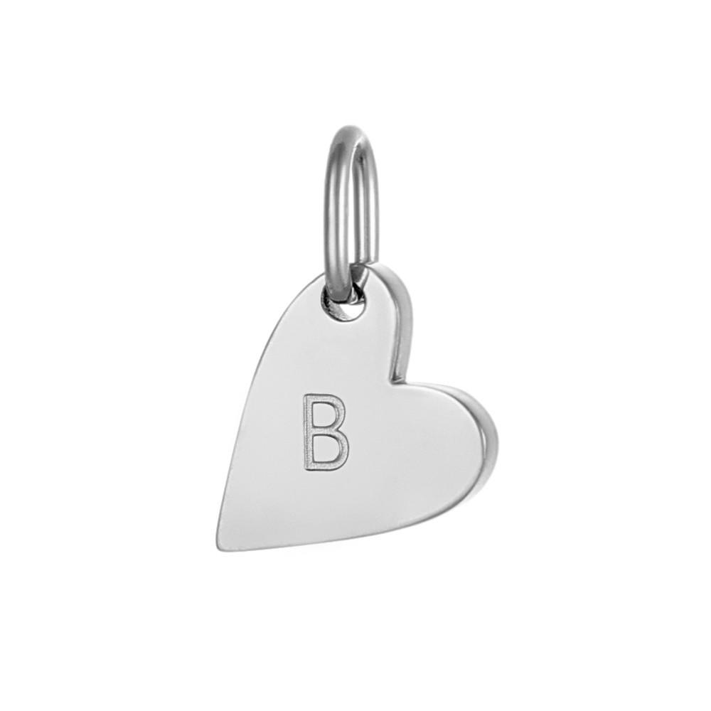 CARLIDANA 3PCS Best-Selling Silver Color Letter Alphabet Heart-Shaped Pendant Charm Necklace Earrings DIY Accessories Jewelry