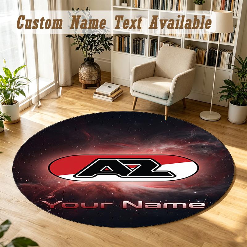 Round Rug Custom NameAZ Alkmaar Pattern Non Slip Carpet Home Floor Decor