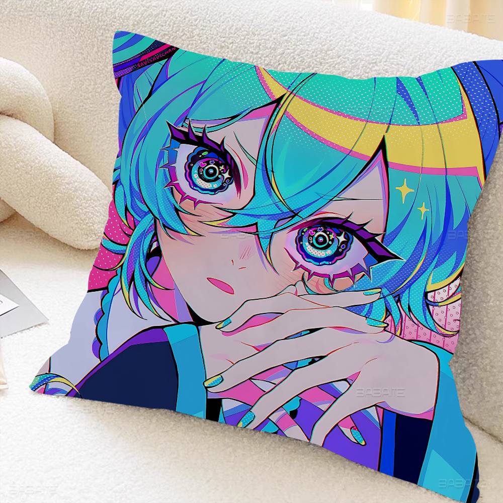 Anime H-Hatsunes M-Miku Stitch Lucky Dragon Pillow Cover Sofa Cushion Cover Home Room Decoration Children Gift