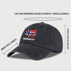 Mlfo  Baseballová čepice s potiskem vlajky „Norsko“, opraná, nastavitelná velikost, trendy & módní, unisex, ležérní oblečení pro rybaření & kempování