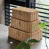 Großer Aufbewahrungskorb aus Rattan, gewebte Aufbewahrungsbox mit Deckel, stapelbarer Korb für Kleinigkeiten, Aufbewahrungsorganisator, Spielzeugbehälter, Organisation