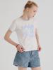 LA MAISON STUDIO Sunstar Ringer Short Sleeve T-Shirt White Blue (Fcg2Ts769W)