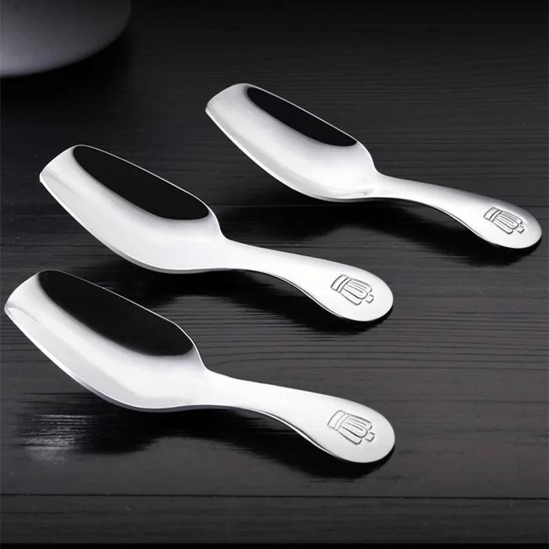 1 Stück Küche Edelstahl Teelöffel Kurzer Griff Zucker Salz Gewürzlöffel Gewürz Tee Kaffeelöffel Kleiner Löffel