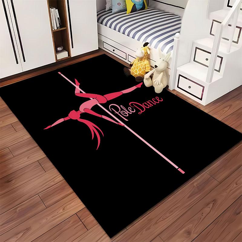 Pole Dance Silhouette Carpet suitable as a non-slip mat for the living room or bedroom sofa