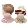 Ladies' Fisherman Hat Foldable Knitted Bow Basin Hat Sun Protection and Sunshade Hat Women's
