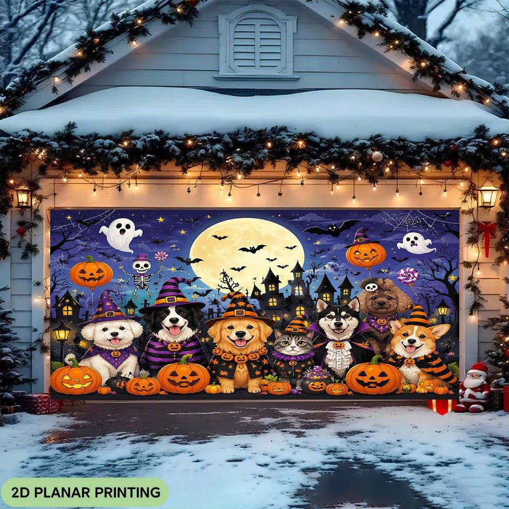 2D flat banner1 piece, Halloween party scene animal shape, suitable for Halloween and Christmas decoration