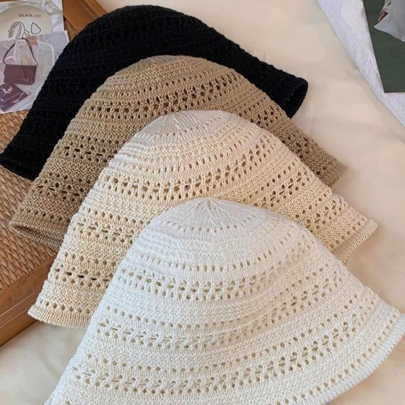 Bucket hat women's high sense summer new hollow bucket hat sunshade sun protection hat versatile basin hat