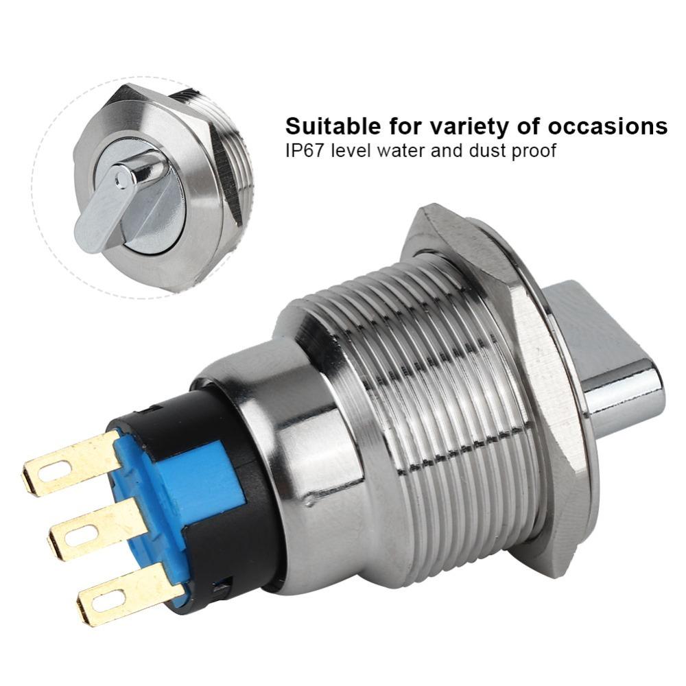 19mm Rotary Changeover Stainless Steel 3 Pin And 2 Level/6 Pin And 3 Level Selector Switch Durable IP67 Change Over Knob Switch