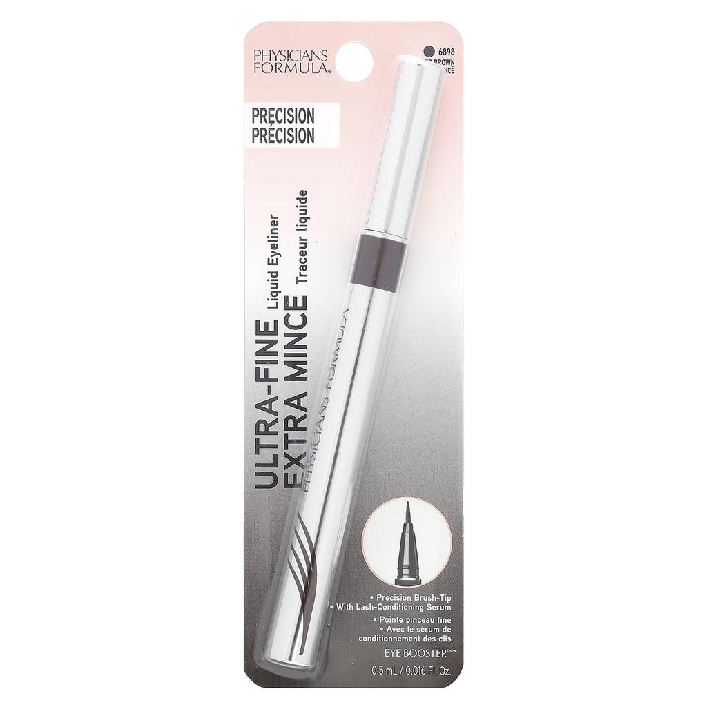 Physicians Formula Eye Booster, Ultra Fine Liquid Eyeliner, 6898 Deep Brown, 0.016 Fl Oz (0.5 Ml)