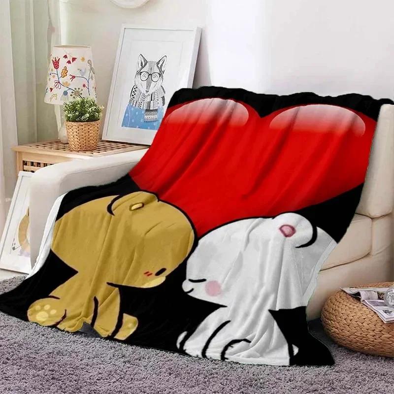 Schattige Bubu en Dudu Serie Deken Cartoon Print Kinderen Warm Flanel Zacht Comfortabel Huis Reizen Deken Bed Deken Verjaardagscadeau