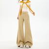 Gedijie High Waist Non Leg Solid Color Splicing Bellbottom Pants Women's New Loose and Slim Casual Pants