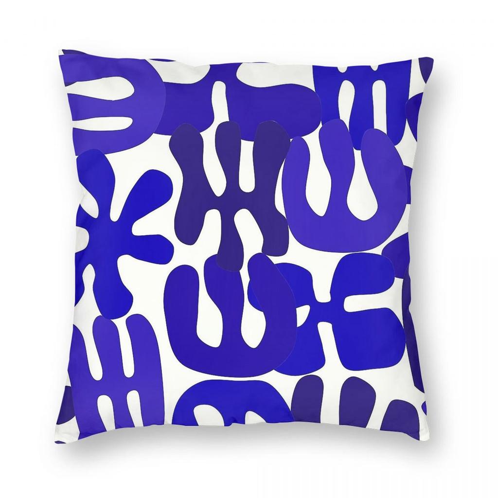 Henri Matisse Cutouts Neon Blue Square Pillowcase Polyester Linen Velvet Pattern Zip Decorative Car Cushion Cover