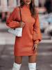 Autumn and winter new European and American turtleneck sweater women's long-sleeved knitted sweater dress women's clothing