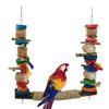 Bird Swing for Cage Parrot Perch Natural Wood Stand Bird Toy Parakeet Chew Toy Wood Blocks for Small Parakeet Cockatiels