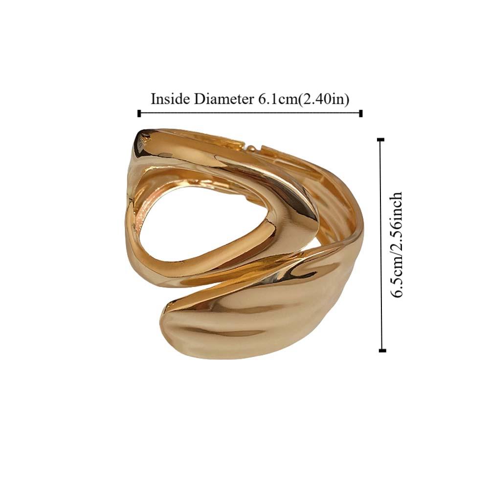 Metal Zinc Zinc Alloy Cuff Bangles Hollow Cross Exaggerated Bracelet Wide Irregular Open Bangle  Women