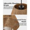 Rattan Hanging Light for Living Room | Raffia Seagrass Pendant Lamp for Home Decoration | Bamboo Ceiling Light for Home (Bell Lamp)