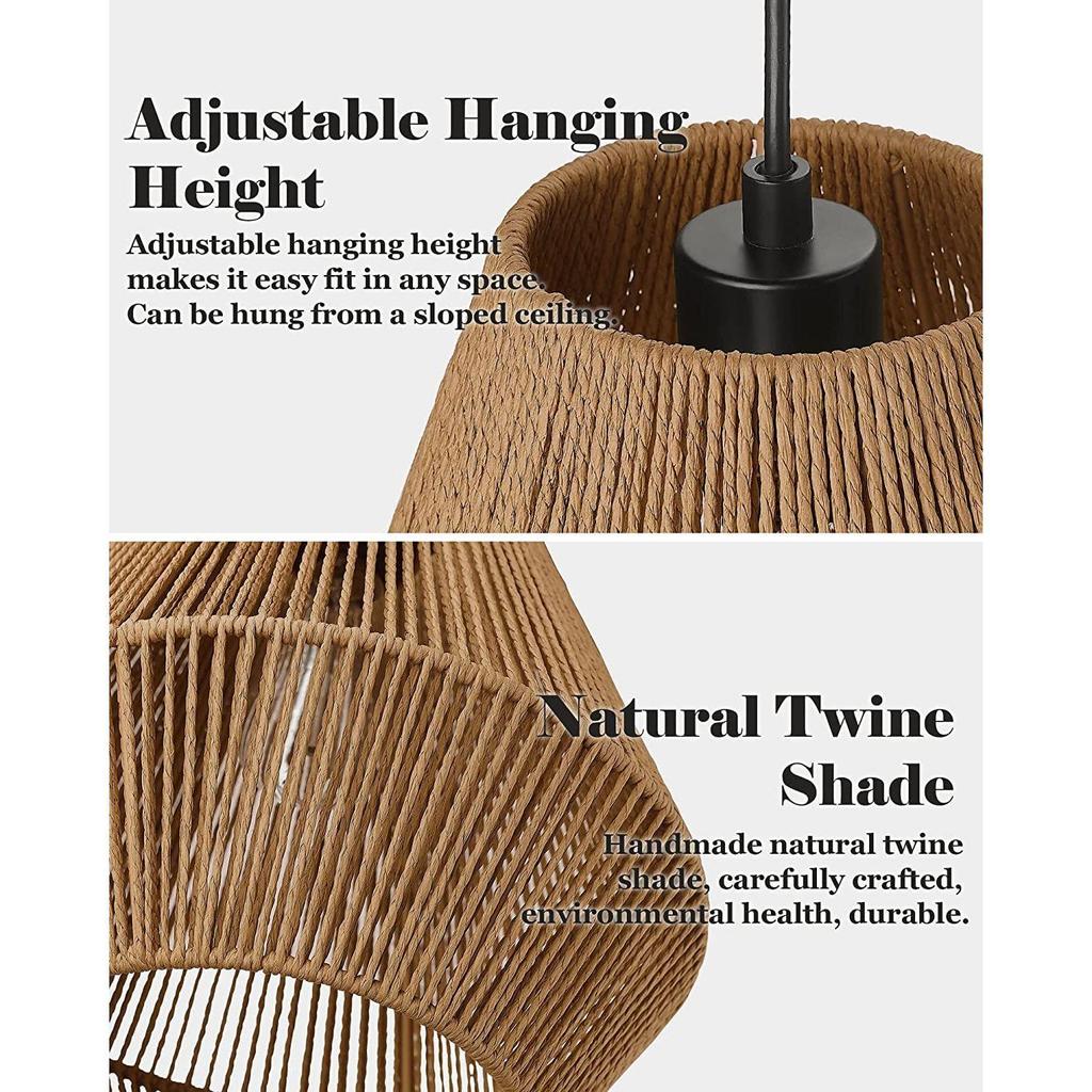 Rattan Hanging Light for Living Room | Raffia Seagrass Pendant Lamp for Home Decoration | Bamboo Ceiling Light for Home (Bell Lamp)