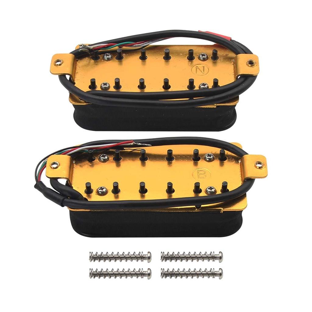 FLEOR Pickup Set Double Coil Humbucker Pickups for Electric Guitar Pickup Neck+Bridge Replacement-Black
