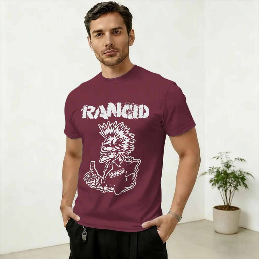 Punk Rancid Rock Band Cotton T Shirt For Unisex Summer Y2K Basic TShirts ONeck Harajuku Tee Shirt Oversized Cheap Tops