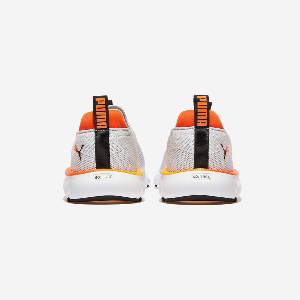 Puma Soft Ride Flex Slip On Knit Pki30983302 Feather Grey Rickie Orange