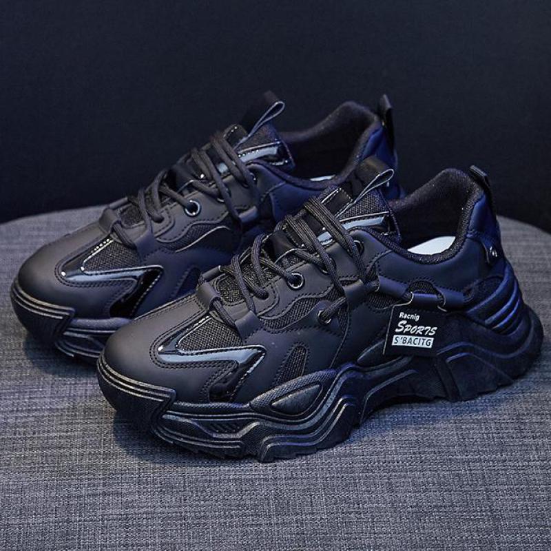 Women White Casual Shoes Thick Sole Chunky Sneakers Black Ladies  Fashion Non-slip Spring Autumn Platform Sports Shoes Woman