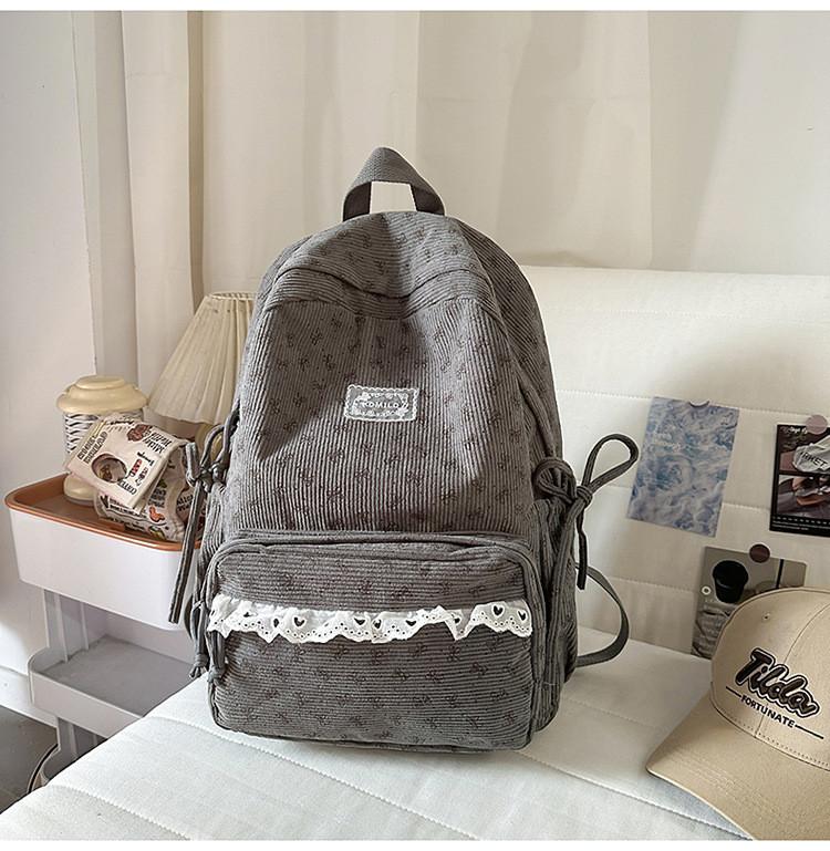 Korean Style Girls Backpack With Bow Pattern For School And Travel Purposes