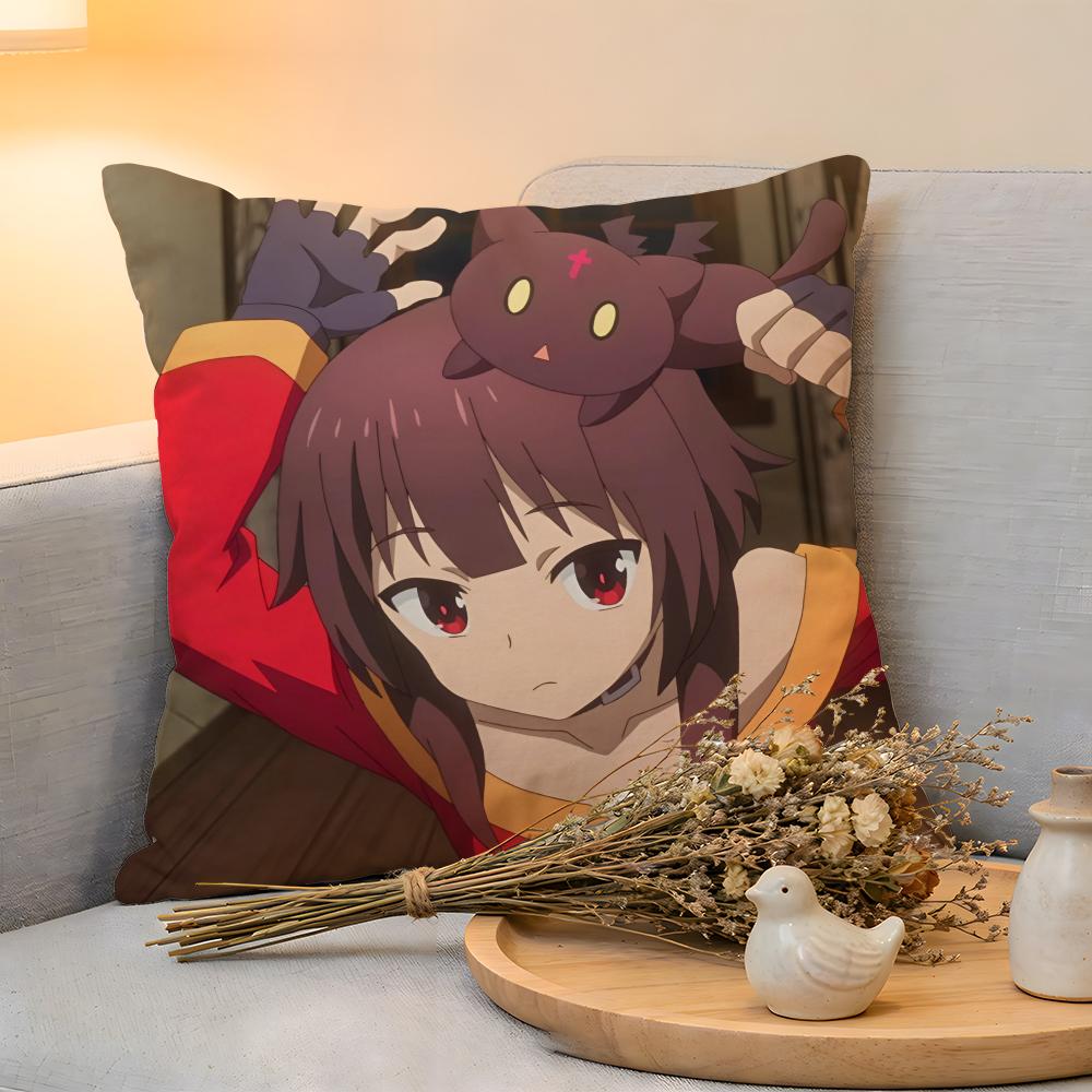 Cushion Cover  Linen  SkinFriendly Soft Decorative Case For Sofa Home Decor Hot Anime KKonoSuba MMegumin Pillow cover