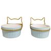 Wall-Mounted Ceramic Pet Bowl for Cats, Puppies, Rabbits, and Small Dogs - No Slanted Edge
