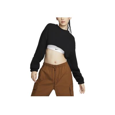 Sportswear Loose Fit Cropped Long Sleeve Crewneck Top Women Tops Black FV7510-010