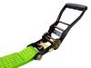 Set of 2 Ratchet Buckle Lashing Belts with J-Hooks, Tire Tie-Down Capacity (2.5 Ton), Black, for Car Tires and Fastening