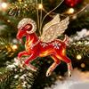 Christmas Tree Decoration Acrylic Goat Pendant, Decorative Hanging Ornament with Xmas Pendant Rhinestone, Golden Cord for New Year Party Unique