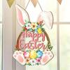 2D Flat "Happy Easter" Easter Bunny Acrylic Decoration Sign, Home Decor Plaque Hanging Wall Art Decorative Garden Decoration for Room Door Signs Hangi
