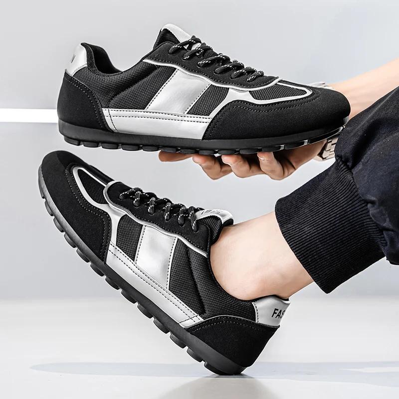 New Men's Shoes Mesh Breathable Fashion Sneakers Trendy Comfortable and Versatile Soft-Soled Men's Moral Training Shoes