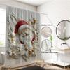 1 Imitation Relief Santa Claus Print Waterproof Shower Curtain Partition Privacy Hanging Curtain With 12 Hooks Easy Installation