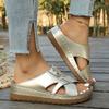 Women Wedge Slippers Vintage Anti-Slip Leather Slippers Premium Orthopedic Sandals Casual Retro Platform Shoes Sexy Slides Women