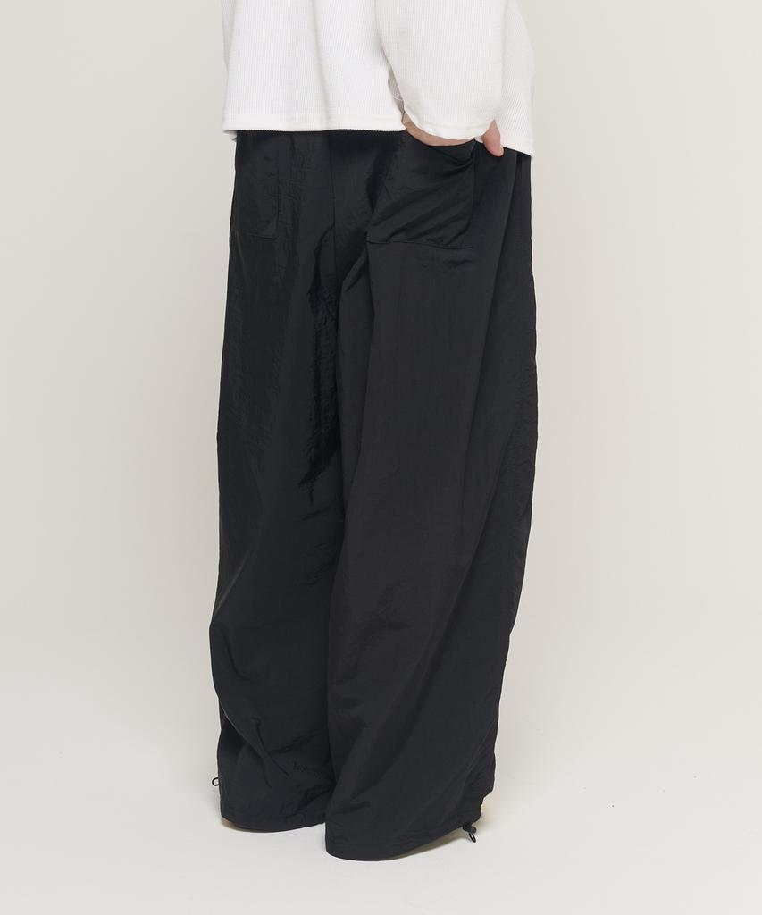 CARGOBROS Nylon Loop String Wide Pants (Black)