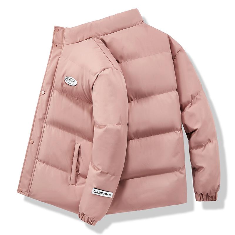 

Зимняя хлопковая одежда с подкладкой для мужчин и женщин в одном стиле, хлопковая одежда с подкладкой из пуха, мужская свободная трендовая универсальная 4XL розовый