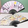 Cinnamoroll My Melody Cartoon Sanrio Kuromi Folding Fan Silk Cloth 8 Inches Female Gifts Home Decoration Bamboo Handle Hand Fan