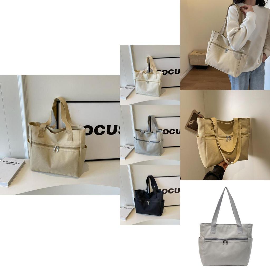 Stylish Street Fashion Large Capacity Canvas Tote Bag For Women With Inner Pocket