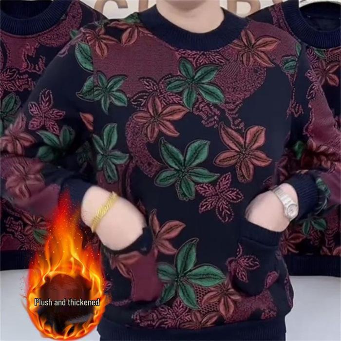 

Super Plush Thickened Winter Warm Shirt for Middle-Aged and Elderly Women 4XL красный