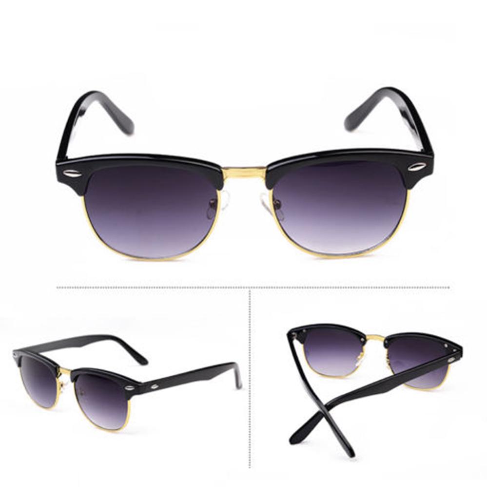 Uv400 Sunglasses Protection Half Frame For Outdoor Activities Retro Lightweight