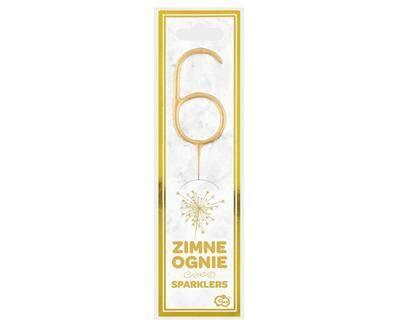 Zimne Ognie Złota Cyfra 6, 17Cm
