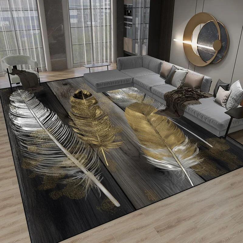 

3D Роскошный Современный Ковер для Гостиной Декорация Большой Размер Ковры для Спальни Прикроватный Коврик Домашний Декор Нескользящий Напольный Коврик Моющийся 60*90cm
