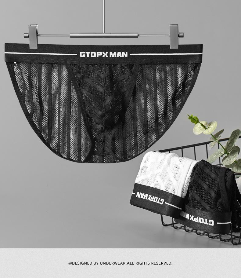 GTOPX Men's Low-Rise Mesh Ice Silk U-Convex Briefs